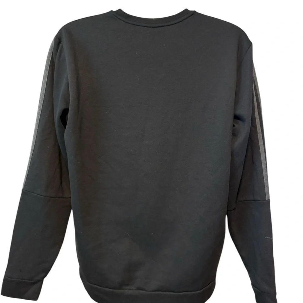 Adidas Men’s Crewneck Sweatshirt Black With Gray Stripes Large
